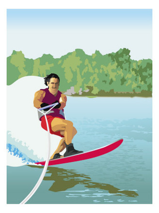 Man Waterskiing