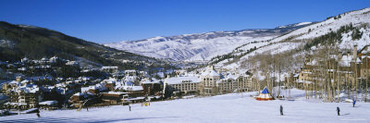 Skiers Skiing, Beaver Creek Resort, Colorado, USA