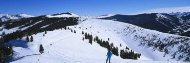 Skiers Skiing, Vail Ski Resort, Vail, Colorado, USA