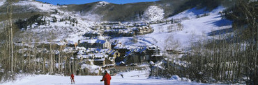 Skiers Skiing, Beaver Creek Resort, Colorado, USA