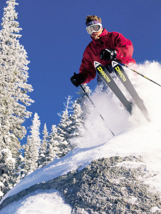 Skiing Over Rock, Crested Butte, CO