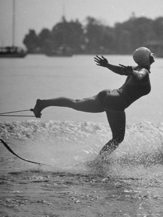 Woman Competing in the National Water Skiing Championship Tournament