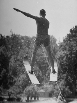 Man Competing in the National Water Skiing Championship Tournament