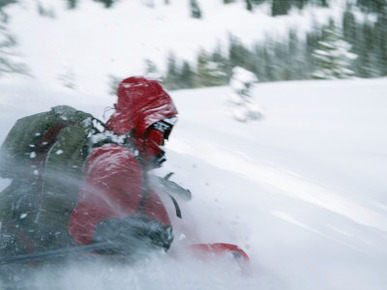 A Skier Skiing Backcountry Powder