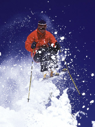 Low Angle View of a Man Skiing