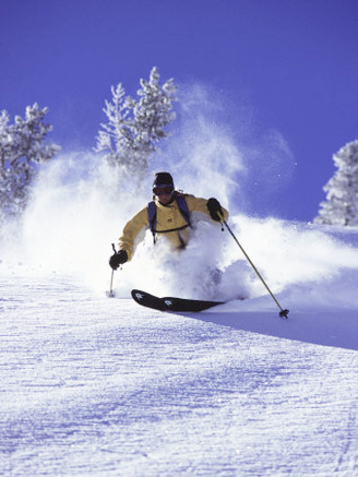 Low Angle View of a Man Skiing