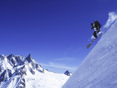 Low Angle View of a Man Skiing