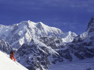 Woman Skiing Downhill