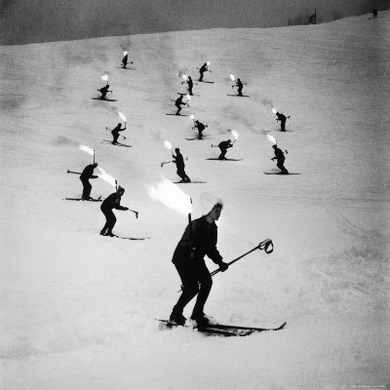 View of People Skiing at Steven's Pass