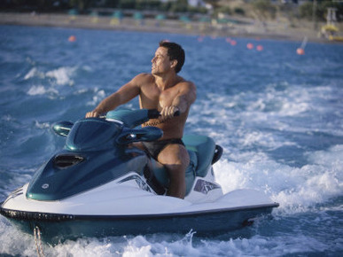 Young Adult Man Jet Skiing