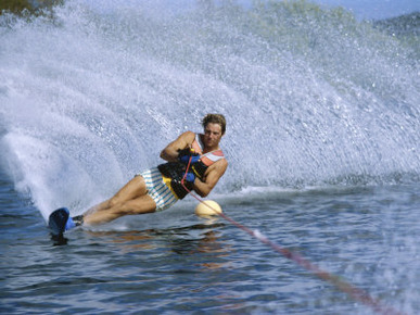 Young Man Water Skiing