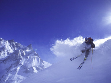 Low Angle View of a Man Skiing