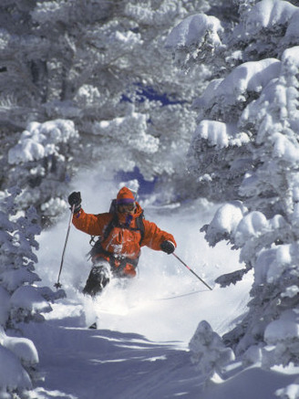 Man Skiing Downhill