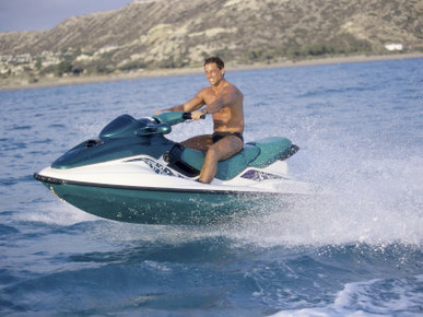 Young Adult Man Jet Skiing