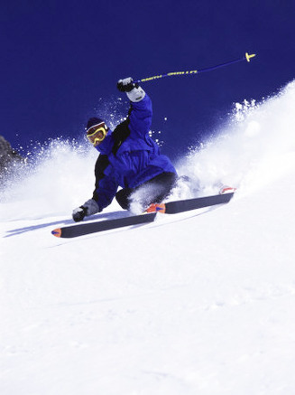 Low Angle View of a Man Skiing