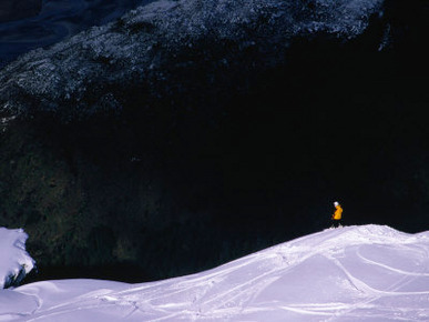 Heli-Skiing Down the Slopes Near Wanaka, Wanaka, Otago, New Zealand