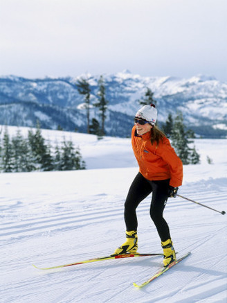 Happy Woman Skiing