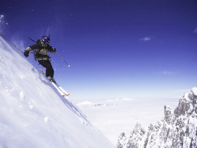 Low Angle View of a Man Skiing