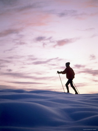 Cross Country Skiing at Twilight