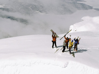 Skiing Kronotski Volcano, Russia