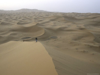 Skiing on Sanddunes, Morocco