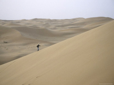 Skiing on Sanddunes, Morocco