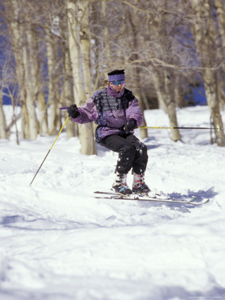 Woman Telemark Skiing