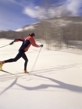 Woman Skiing Classic Nordic Style, Park City, Utah, USA