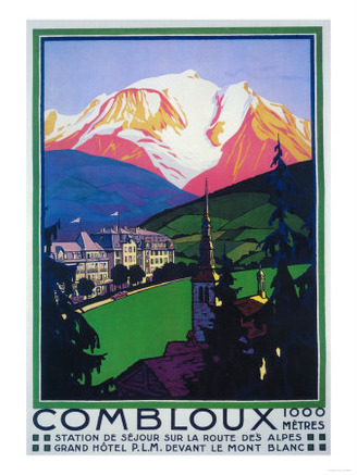 Mont Blanc, France - Skiing at Combloux Promotional Poster