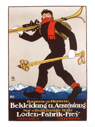 Munich, Germany - Loden Ski Clothes Skiing Advertisement Poster