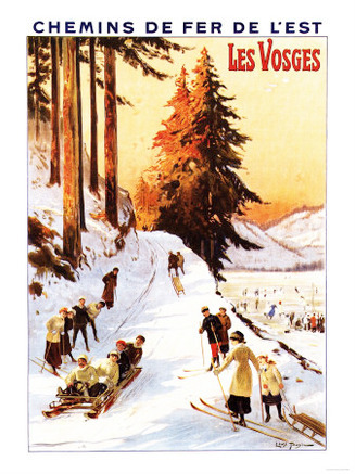 Lorraine, France - Sledding and Skiing at Vosges Poster