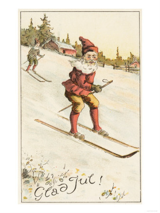 Christmas Greeting - Santa Skiing