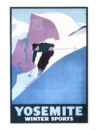 Yosemite National Park, California - Winter Sports Skiing Promotional Poster