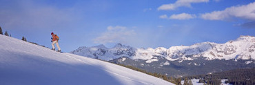 Woman Enjoys Backcountry Skiing in the Lizard Head Wilderness, Lizard Head Wilderness, Colorado