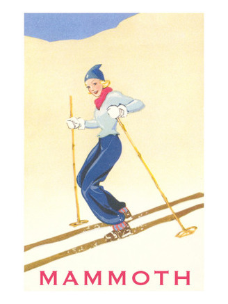 Woman Skiing Down Hill, Mammoth