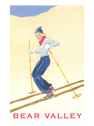 Woman Skiing Down Hill, Bear Valley