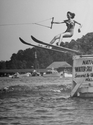 Woman Competing in the National Water Skiing Championship Tournament