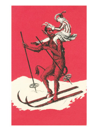 Woman Perched on Skiing Devil