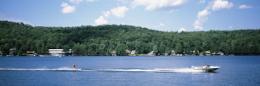 Waterskiing in a Lake, Oquaga Lake, Deposit, Broome County, New York State, USA