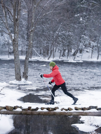 One Woman Cross Country Skiing